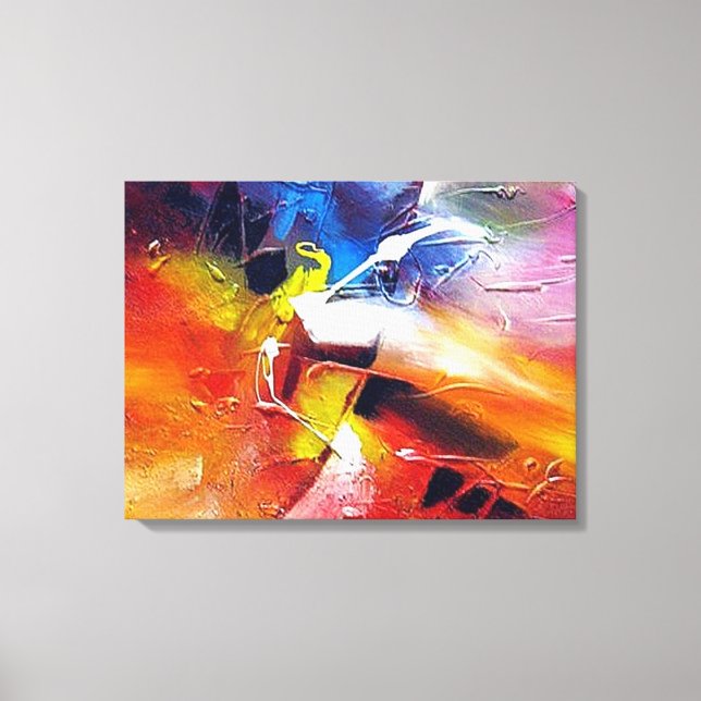 Red Yellow Green Blue Abstract Canvas Print (Front)
