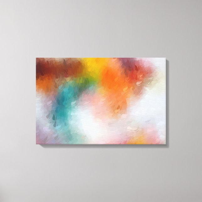 Red Yellow Green Blue Abstract Expressionism Canvas Print (Front)