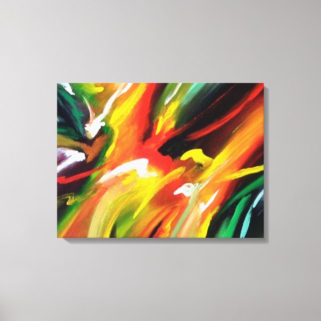 Red Yellow Green Blue Abstract Expressionism Canvas Print (Front)