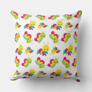 RED YELLOW GREEN BLUE BABY BUGS CUSHION