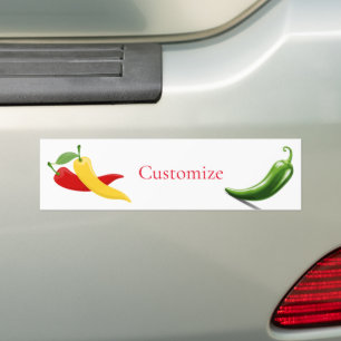 Red Yellow Green Chilli Peppers Thunder_Cove Bumper Sticker