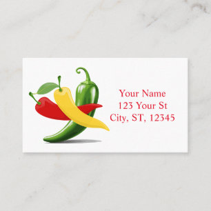Red Yellow Green Chilli Peppers Thunder_Cove Business Card