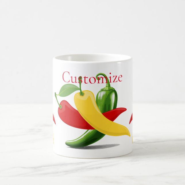 Red Yellow Green Chilli Peppers Thunder_Cove Coffee Mug (Center)