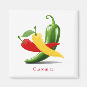 Red Yellow Green Chilli Peppers Thunder_Cove Magnet