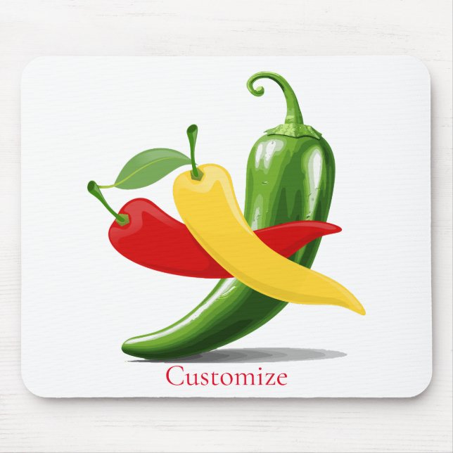 Red Yellow Green Chilli Peppers Thunder_Cove Mouse Pad (Front)