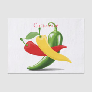 Red Yellow Green Chilli Peppers Thunder_Cove Tissue Paper