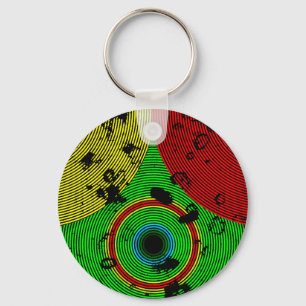 Red Yellow Green Multicolor Texture Pattern Key Ring