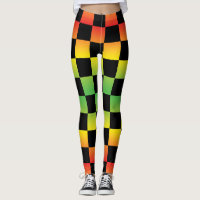 Red Yellow Green Rasta Ombre Chequerboard