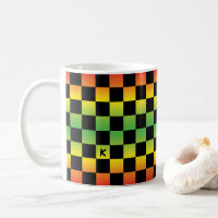 Red Yellow Green Rasta Ombre Chequered Monogram