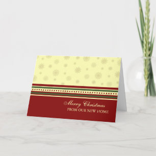 Red Yellow Green Snow New Address Christmas Card