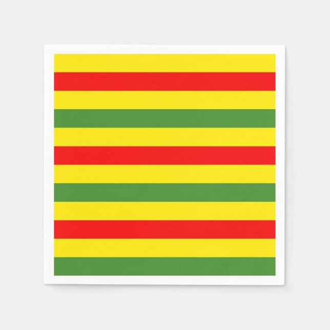 Red Yellow Green Stripes Design Napkin (Front)
