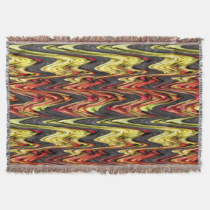 Red Yellow Grey Garden Abstract Throw Blanket