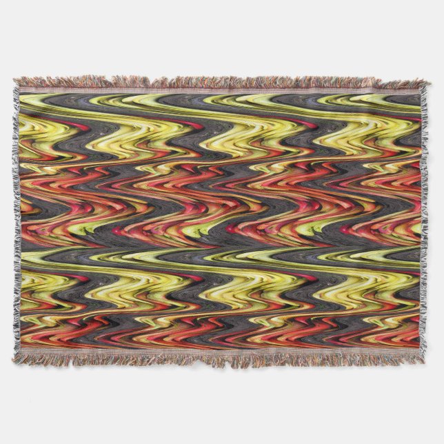 Red Yellow Grey Garden Abstract Throw Blanket (Front)