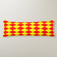 Red Yellow Harlequin Checkered Design