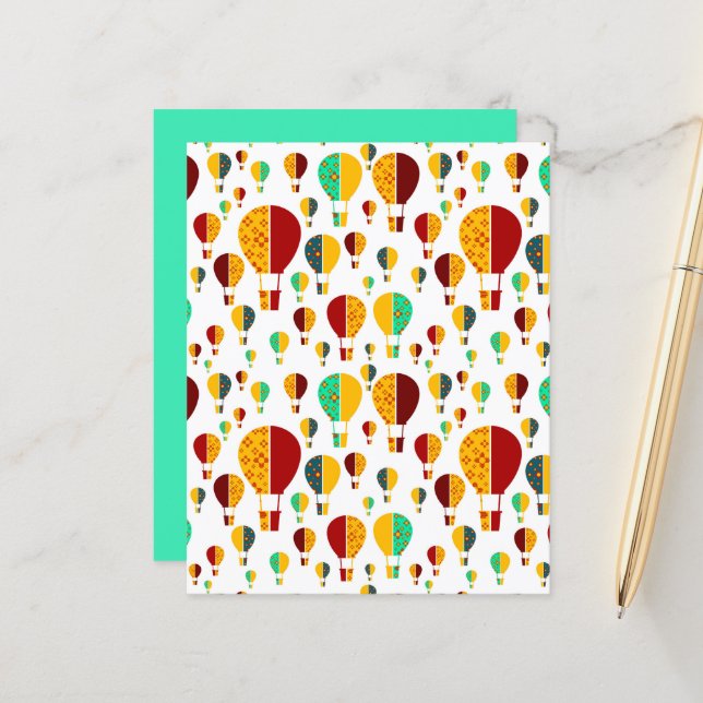 Red Yellow New Mexico Zia Hot Air Balloon (Front/Back In Situ)