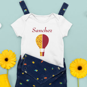 Red Yellow New Mexico Zia Hot Air Balloon Baby Bodysuit