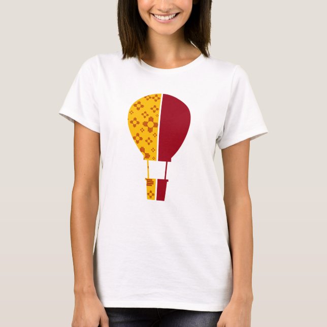 Red Yellow New Mexico Zia Hot Air Balloon T-Shirt (Front)