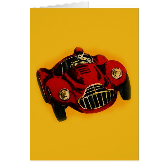 Red Yellow Old Auto Racing Car (Front)