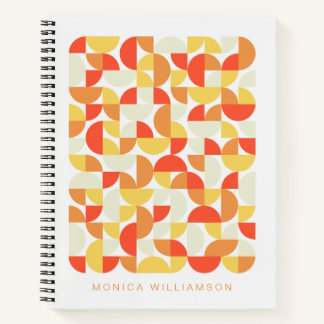 Red Yellow Orange Geometric Personalised Notebook