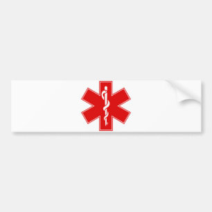 Red Yellow Orange White Nurse EMS Star of Life Bumper Sticker