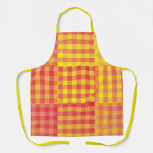 Red Yellow Patchwork Pattern Apron