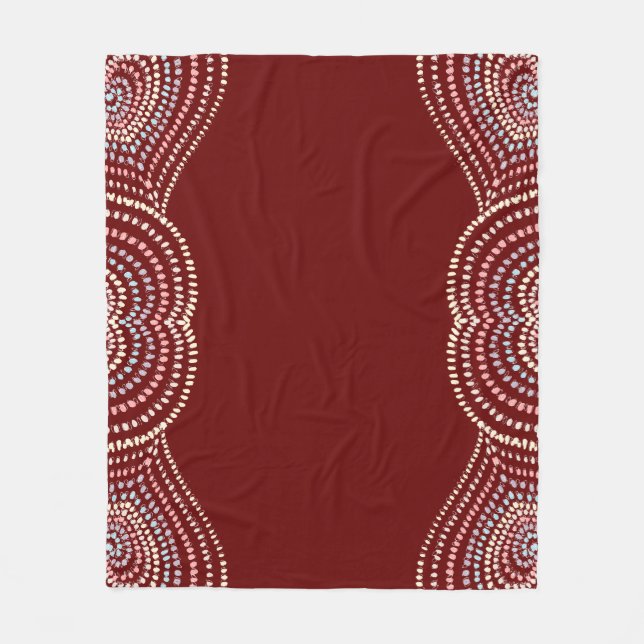  red yellow pink blue  Concentric Hearts Rainbow Fleece Blanket (Front)