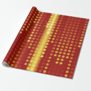 Red Yellow Polka Dots Matrix patterned Wrapping Paper