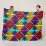 Red Yellow Purple Glitter Plaid Design Fleece Blanket<br><div class="desc">Red Yellow Purple Glitter Plaid Design</div>
