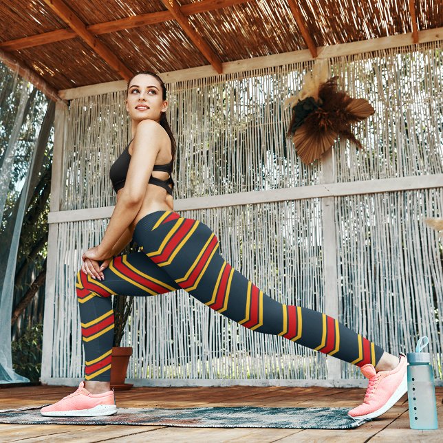 Red Yellow Reflective Chevrons Leggings (Creator Uploaded)