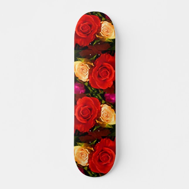 Red Yellow Rose Skateboard - Customisable (Front)