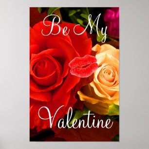 Red Yellow Rose Valentine I Poster
