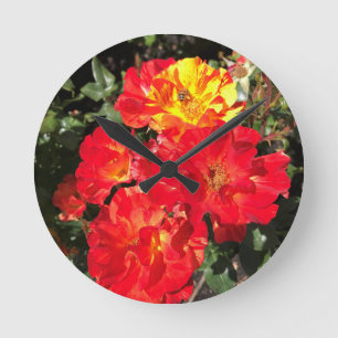 Red & Yellow Roses, Portland, Oregon Round Clock