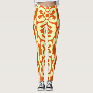 Red yellow seamless pattern "Ratti_Creative_Arts" Leggings