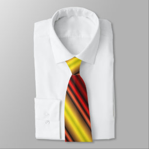 Red Yellow Shiny Stripes Pattern Tie