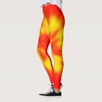 Red Yellow Solar Flares Leggings - Volcano Chic!