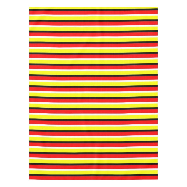Red Yellow Stripes Pattern Design Tablecloth (Front)