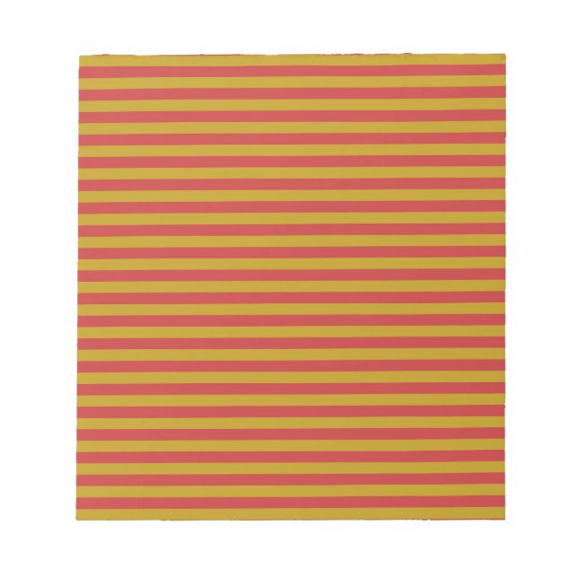 Red Yellow Stripes Pattern Notepad (Front)