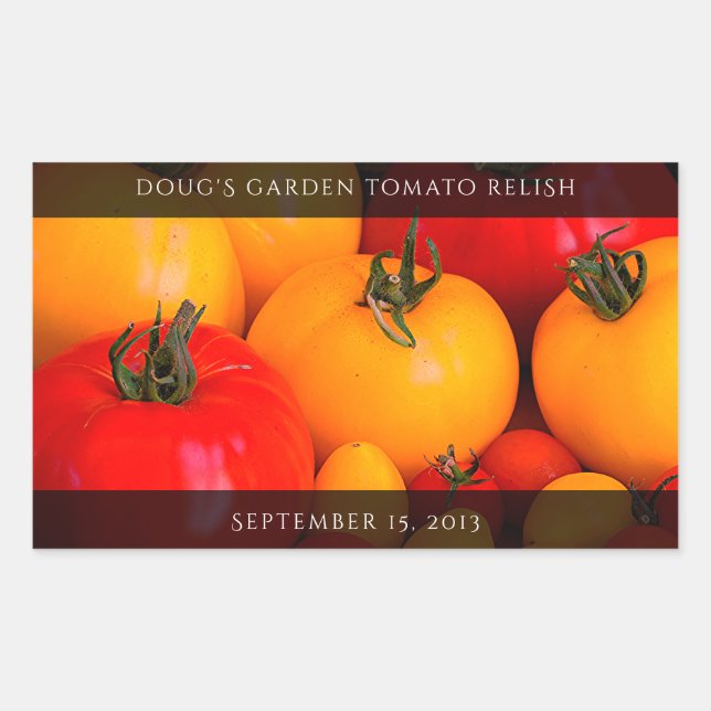 Red Yellow Tomatoes Food Art Vegetables Rectangular Sticker (Front)