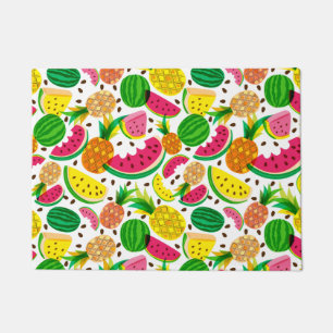 Red & Yellow Tropical Fruit Pattern Doormat