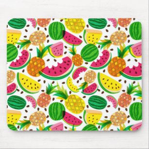 Red & Yellow Tropical Fruit Pattern Mouse Pad
