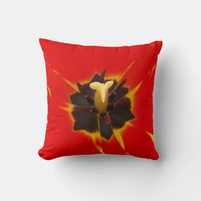 red yellow tulip cushion (Front)