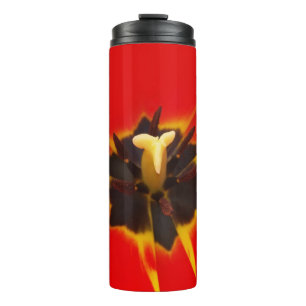 red yellow tulip thermal tumbler