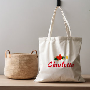 Red yellow wildflowers rustic Tote Bag