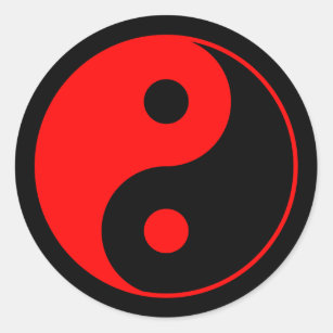 Red Yin Yang Symbol Classic Round Sticker