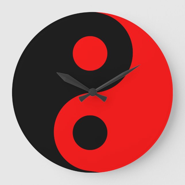 Red Yin Yang Wall Clock (Front)