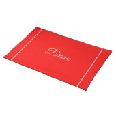 Red Your Name Minimalist Personal Modern Placemat (On Table)