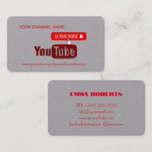 Red Youtube Channel , Youtuber Business Card