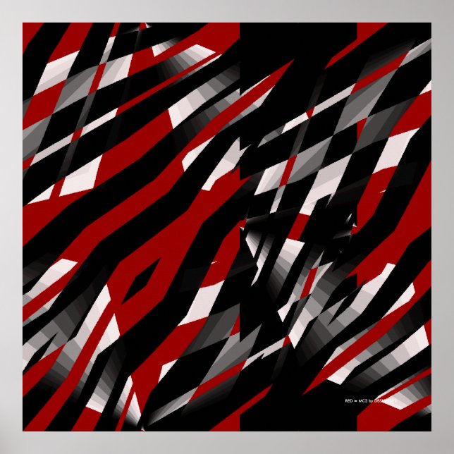 Red Zebra Abstract Poster (Front)