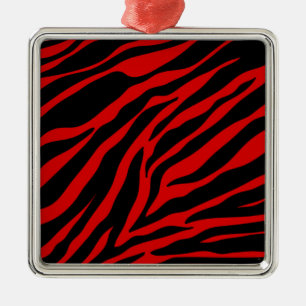 red zebra metal tree decoration
