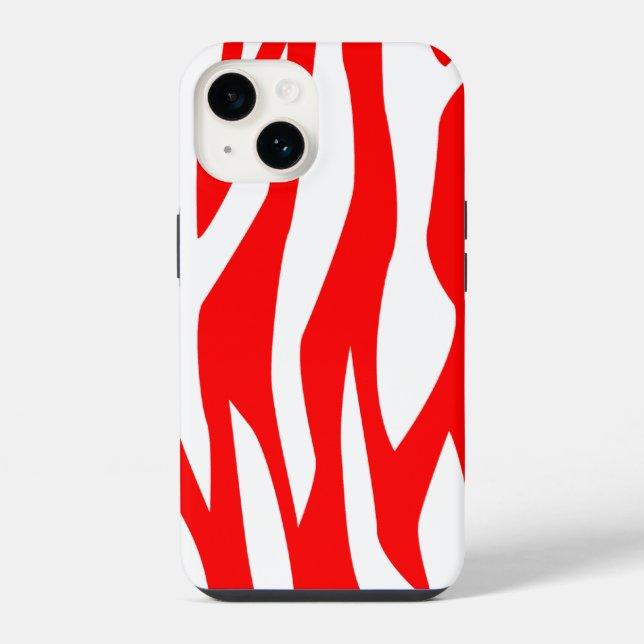 Red Zebra Print iPhone Case (Back)